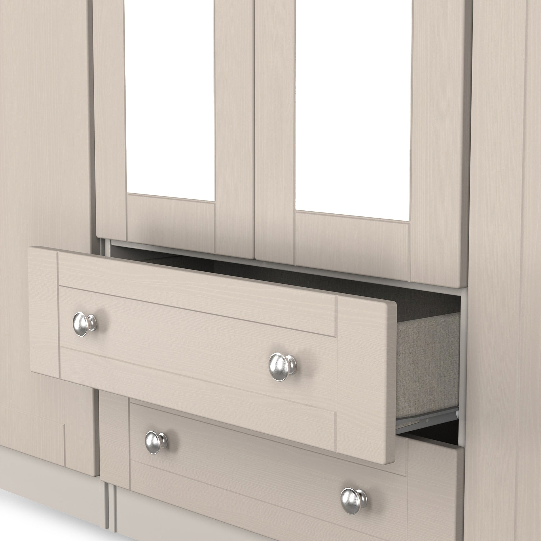 Marlowe 6 Door Wardrobe With Drawers Cashmere Oak from Roseland Furniture