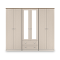 Marlowe 6 Door Wardrobe With Drawers Cashmere Oak from Roseland Furniture