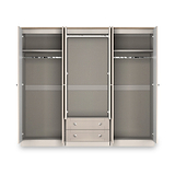 Marlowe 6 Door Wardrobe With Drawers Cashmere Oak from Roseland Furniture