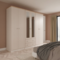 Marlowe 6 Door Wardrobe With Drawers Cashmere Oak from Roseland Furniture