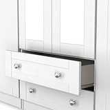 Marlowe 6 Door Mirrored Wardrobe With Drawers White Oak from Roseland Furniture