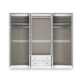 Marlowe 6 Door Mirrored Wardrobe With Drawers White Oak from Roseland Furniture