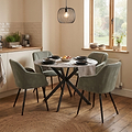 Perry Grey 120cm Sintered Stone Round Dining Table from Roseland Furniture