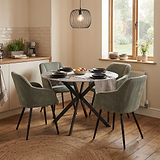 Perry Grey 120cm Sintered Stone Round Dining Table from Roseland Furniture