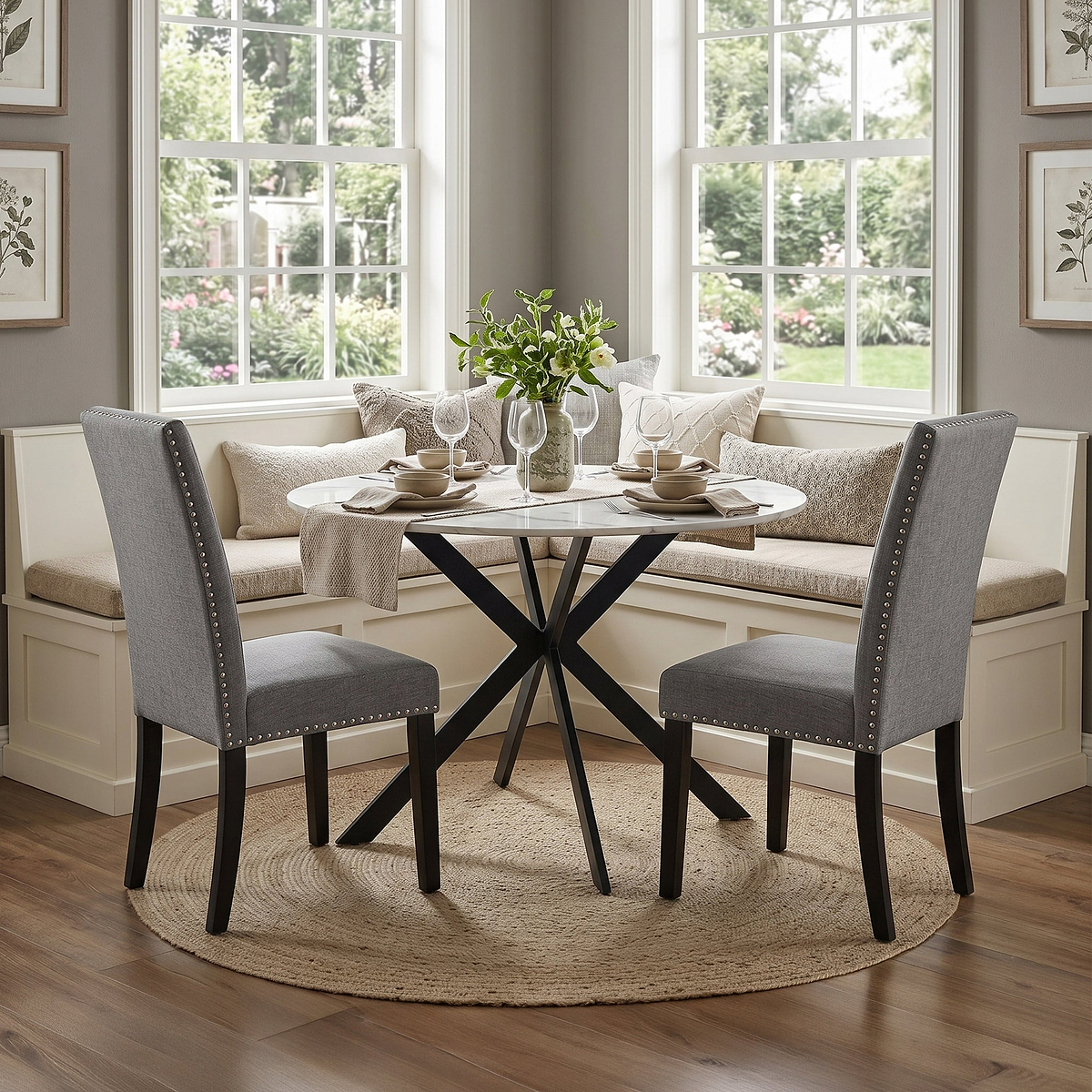 White-Sintered-Stone-Round-Dining-Table from Roseland Furniture