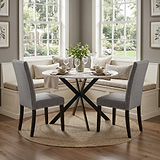 White-Sintered-Stone-Round-Dining-Table from Roseland Furniture