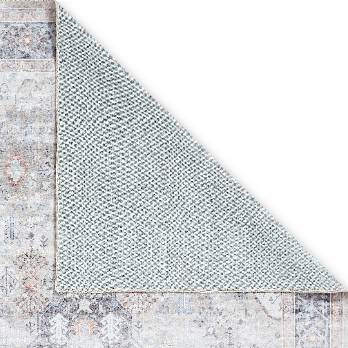 Lincoln Beige Distressed Medallion Rug 