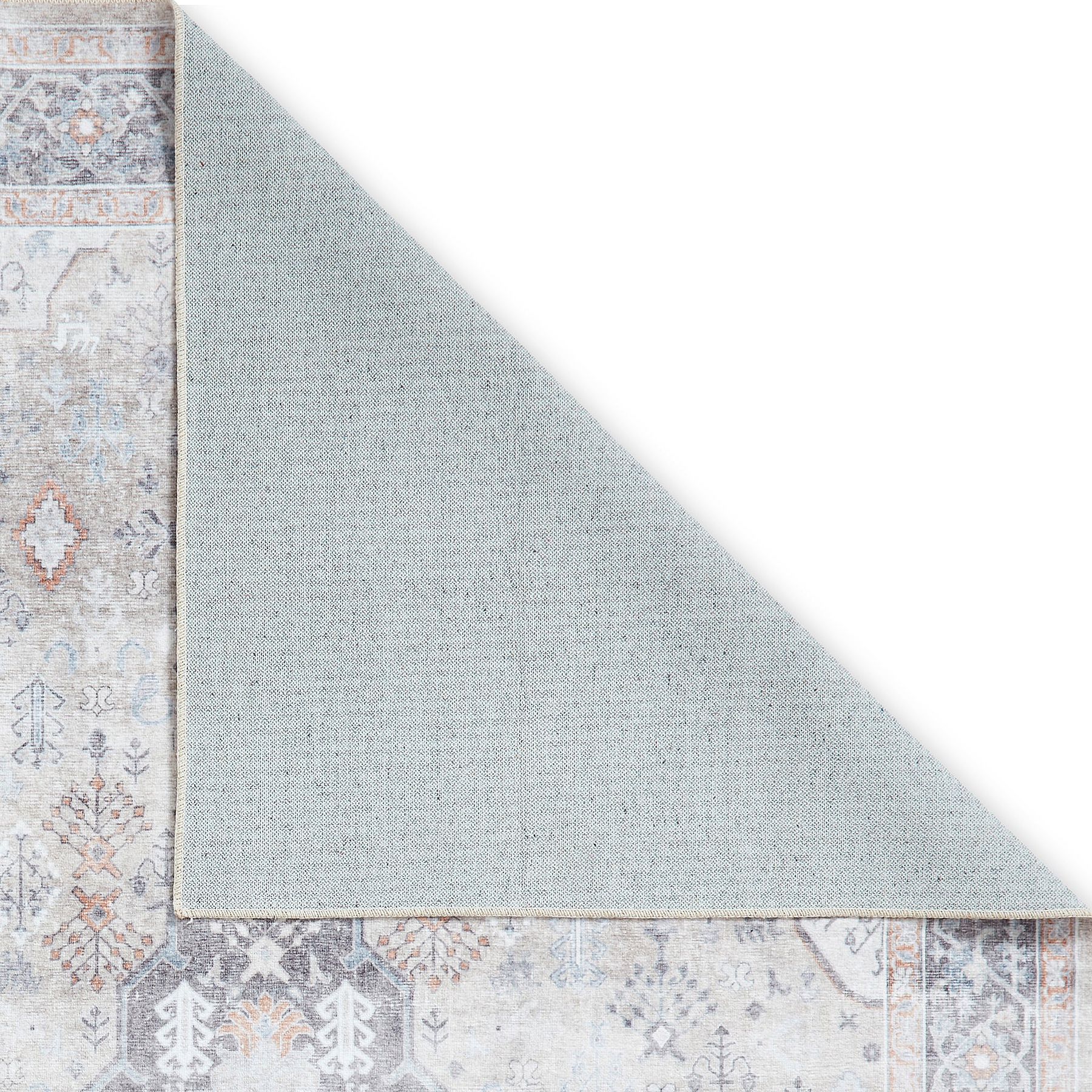 Lincoln Beige Distressed Medallion Rug 