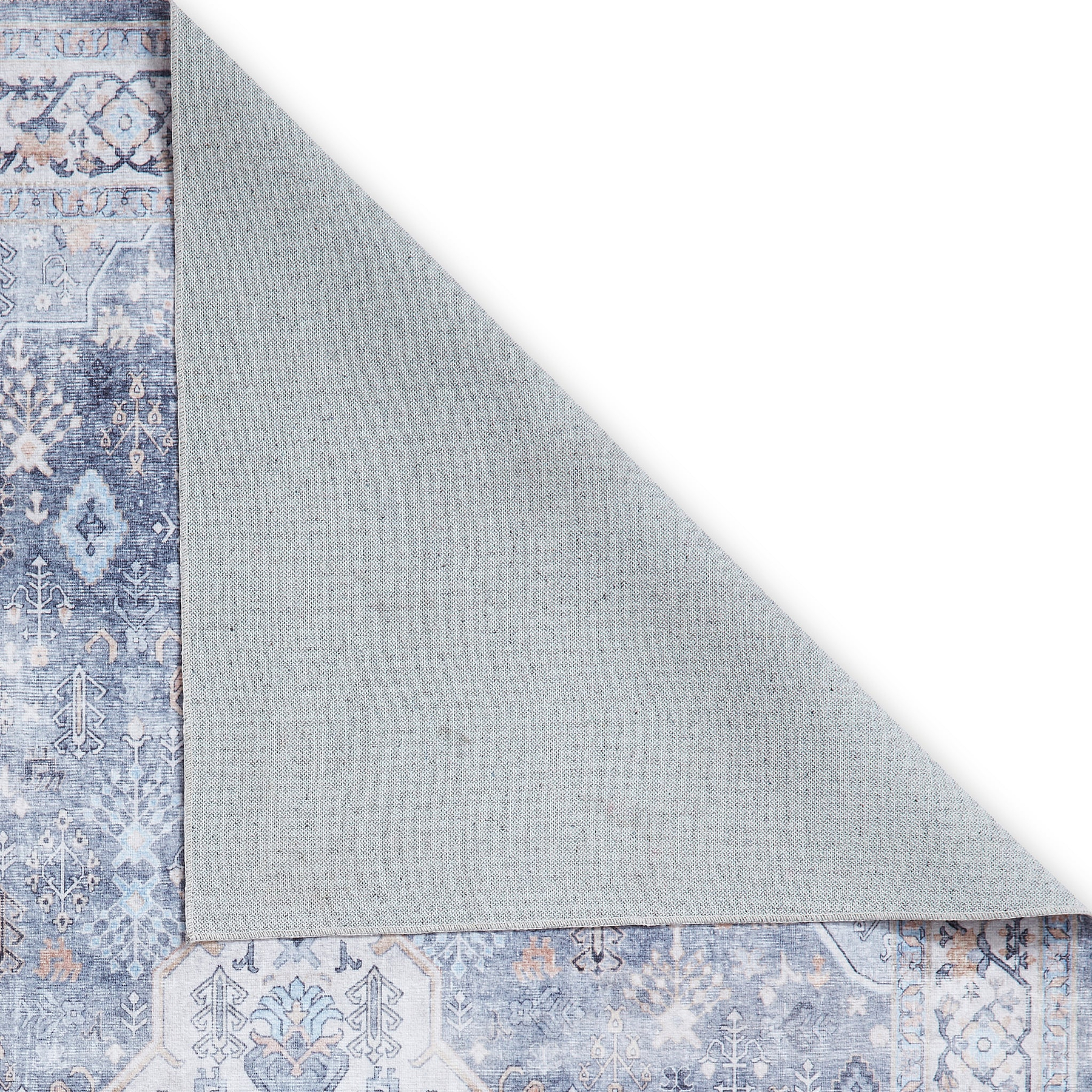 Lincoln Blue Distressed Medallion Rug