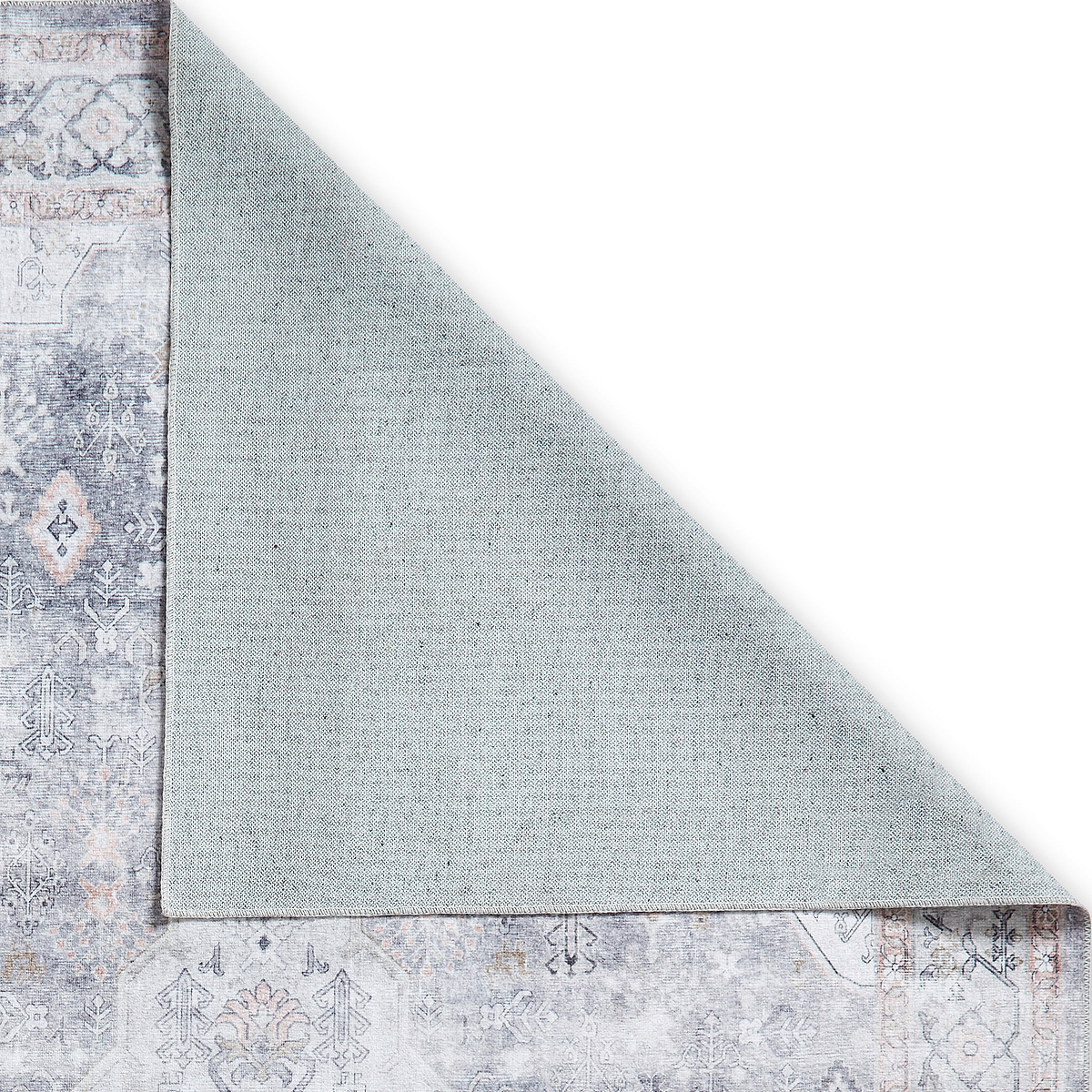 Lincoln Grey Distressed Medallion Rug