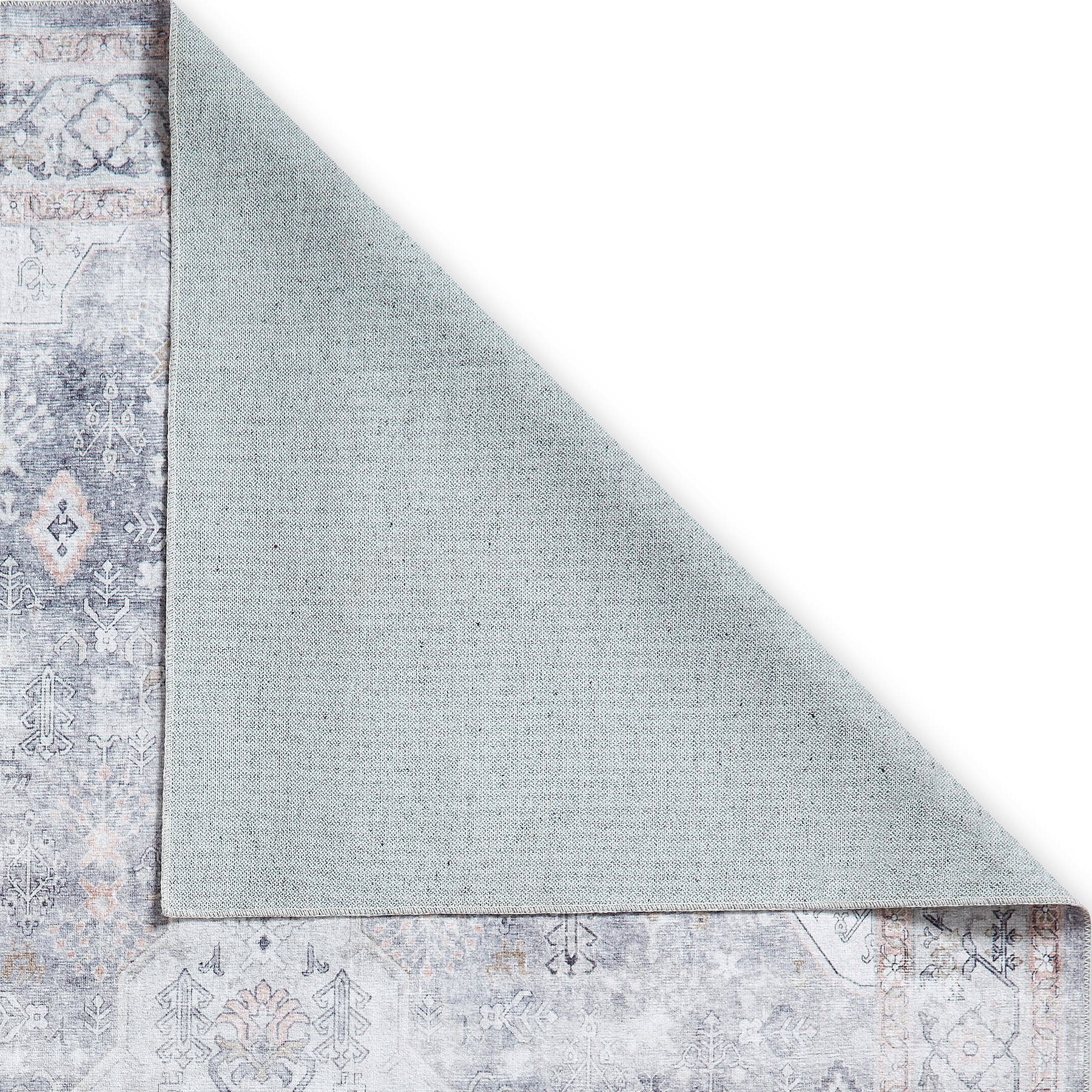 Lincoln Grey Distressed Medallion Rug