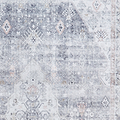 Lincoln Grey Distressed Medallion Rug