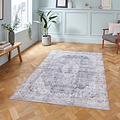 Lincoln Grey Distressed Medallion Rug for living room