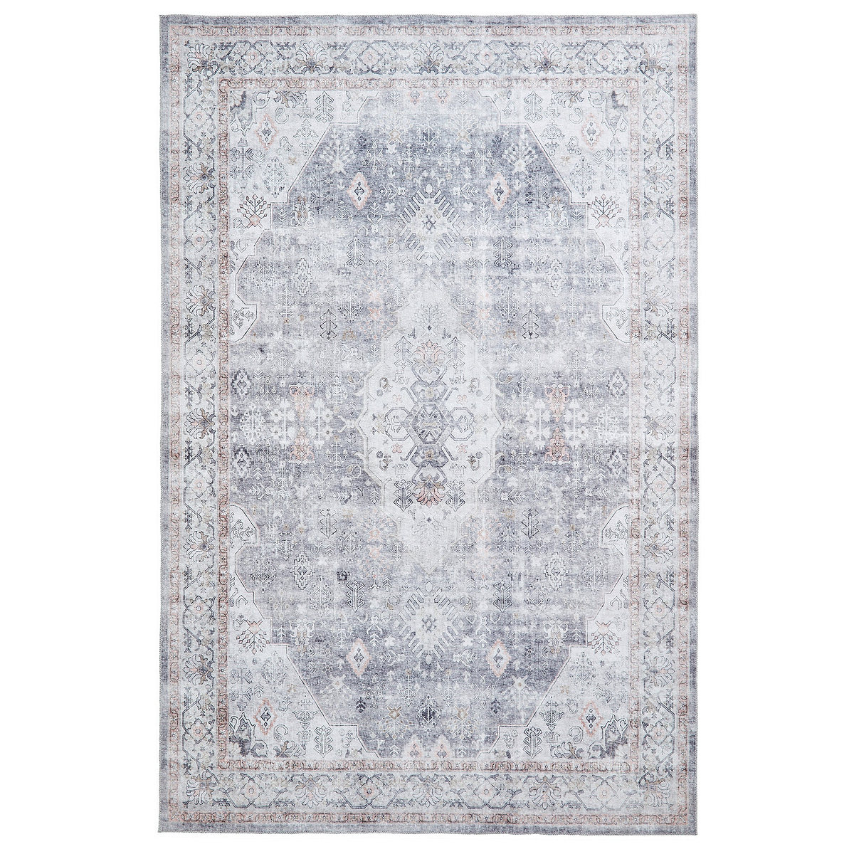 Lincoln Grey Distressed Medallion Rug from Roseland Furniture