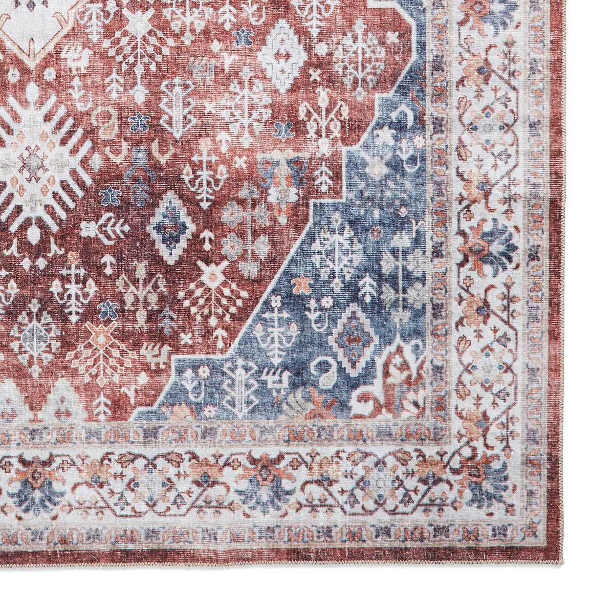 Lincoln Red Distressed Medallion Rug