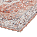 Lincoln Terracotta Distressed Medallion Rug 