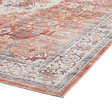 Lincoln Terracotta Distressed Medallion Rug 