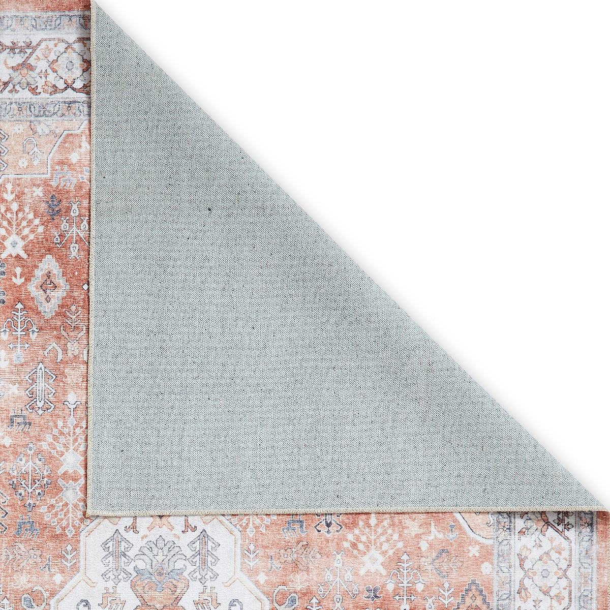 Lincoln Terracotta Distressed Medallion Rug 
