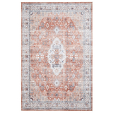 Lincoln Terracotta Distressed Medallion Rug from Roseland Furniture