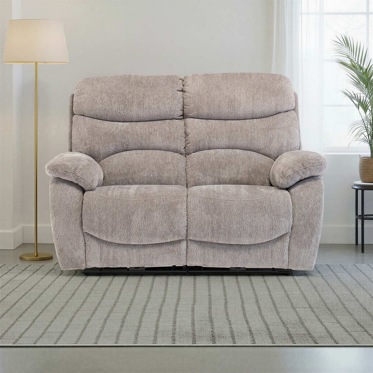 Eivor-Electric-2-Seater-Recliner-Sofa-GREY Front1 from Roseland Furniture