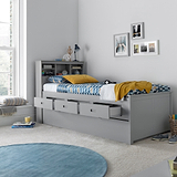 Knowle Grey Guest Bed with Trundle for bedorom