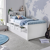 Knowle White Guest Bed with Trundle for childrens room