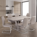 Marco Latte Gloss 160cm Rectangular Dining Table for dining room