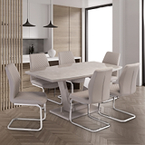 Marco Latte Gloss 160cm Rectangular Dining Table for dining room