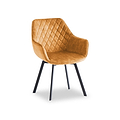 Wilton Gold Velvet Quilted Back Swivel Dining Chair from Roseland Furniture