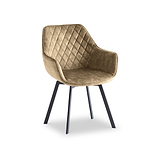 Wilton Green Velvet Quilted Back Swivel Dining Chair from Roseland Furniture