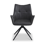 Aksel-Faux-Leather-Wing-Back-Dining-Armchair-Charcoal from Roseland Furniture