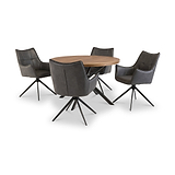 Aksel-Faux-Leather-Wing-Back-Dining-Armchair-Charcoal from Roseland Furniture