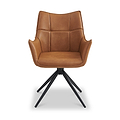 Aksel-Faux-Leather-Wing-Back-Dining-Armchair-Tan from Roseland Furniture