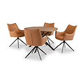 Aksel-Faux-Leather-Wing-Back-Dining-Armchair-Tan from Roseland Furniture