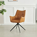 Aksel-Faux-Leather-Wing-Back-Dining-Armchair-Tan from Roseland Furniture