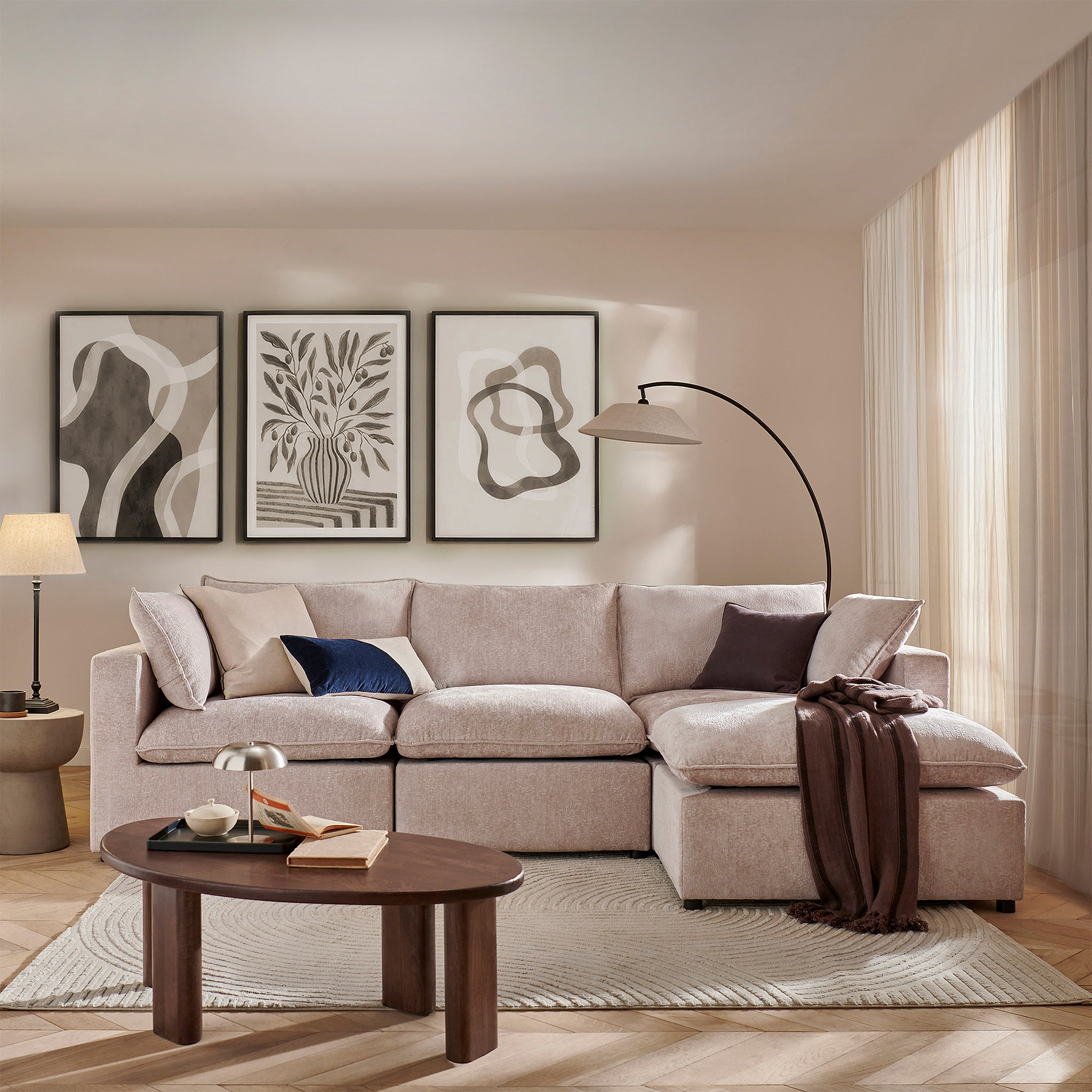 Symphony Modular Chaise Sofa from Roseland Furniture