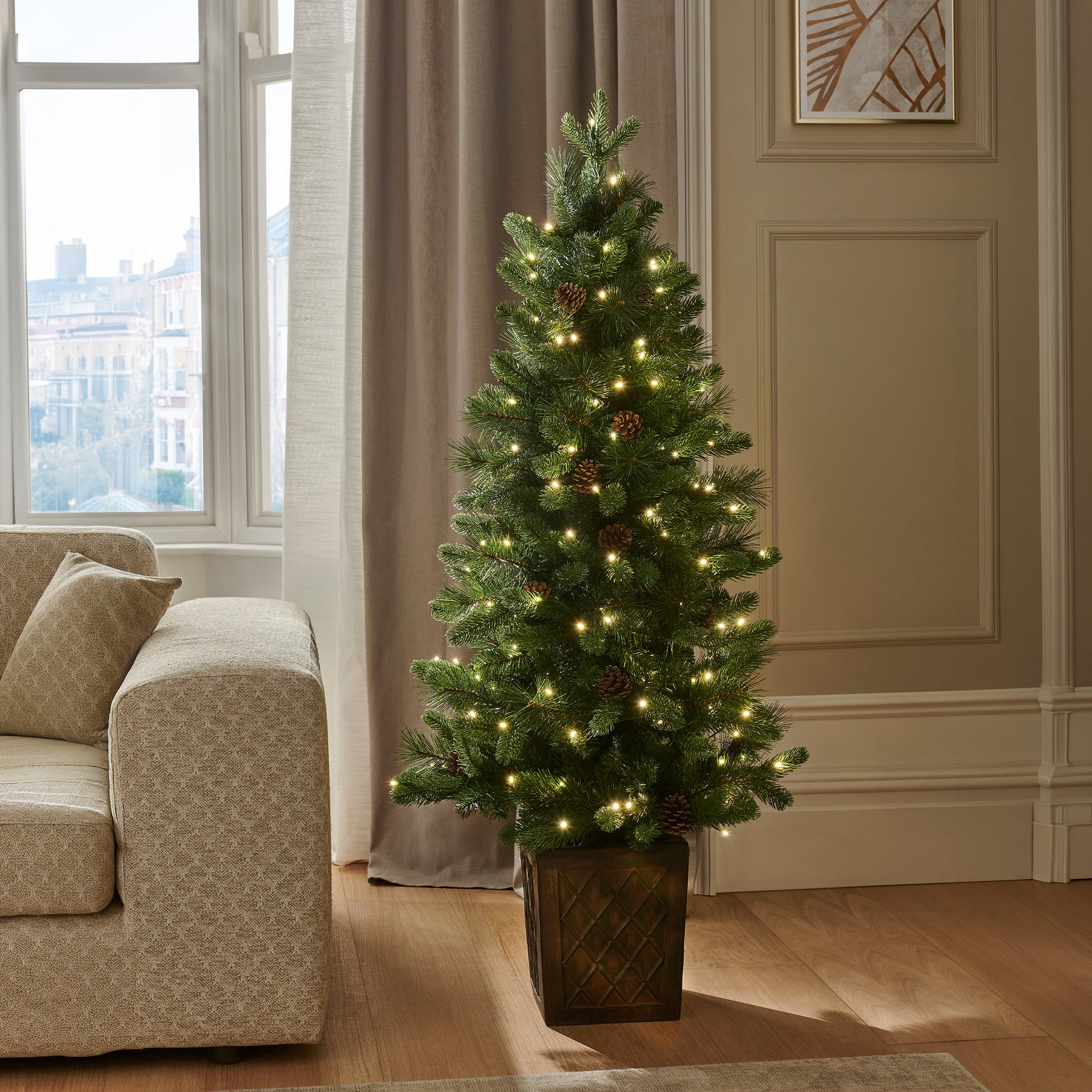 WALNUT PINE Bristle Tree 4.5ft WWLED from Roseland Furniture