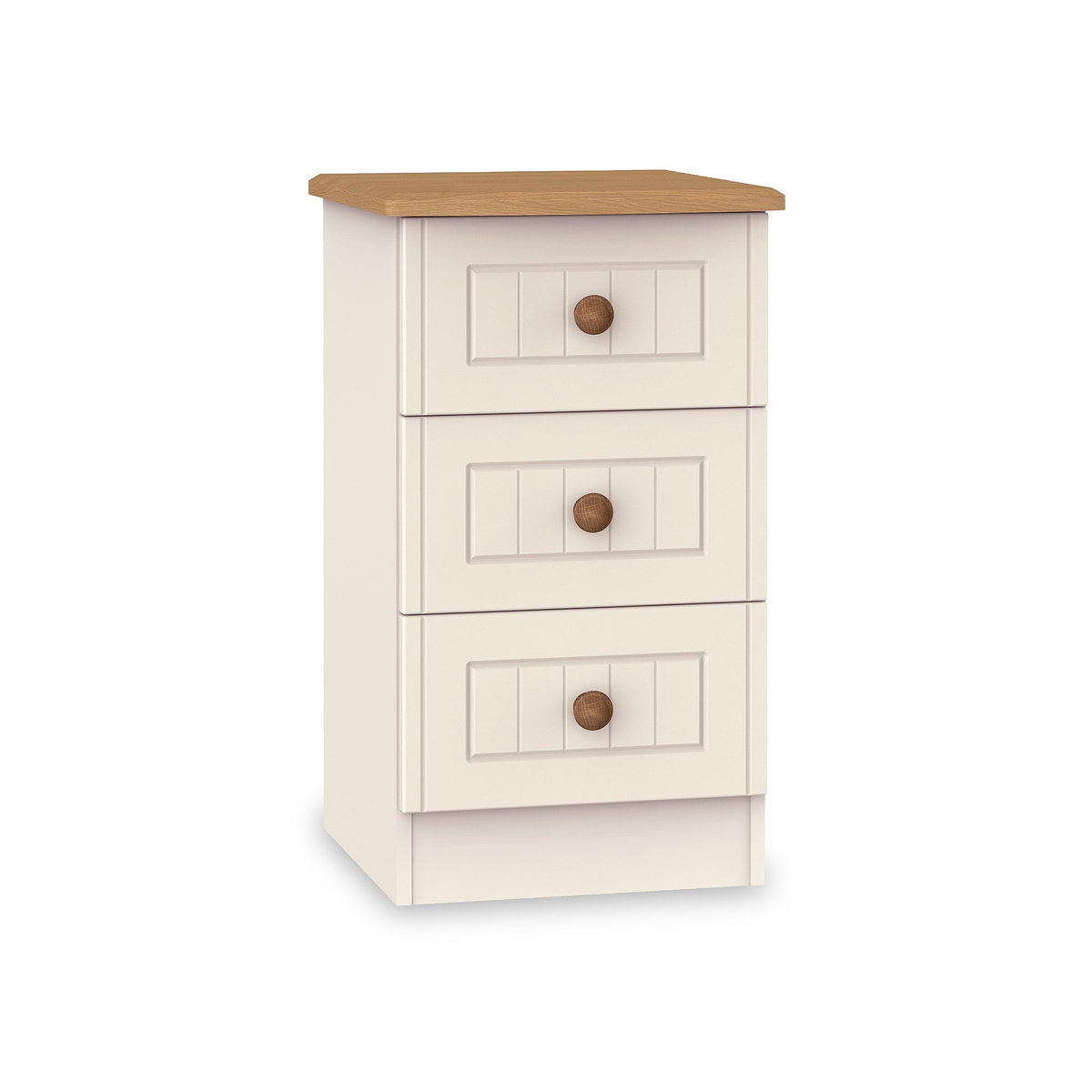 Brixham Cream 3 Drawer Bedside from Roseland Furniture