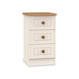Brixham Cream 3 Drawer Bedside from Roseland Furniture