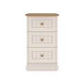 Brixham Cream 3 Drawer Bedside from Roseland Furniture