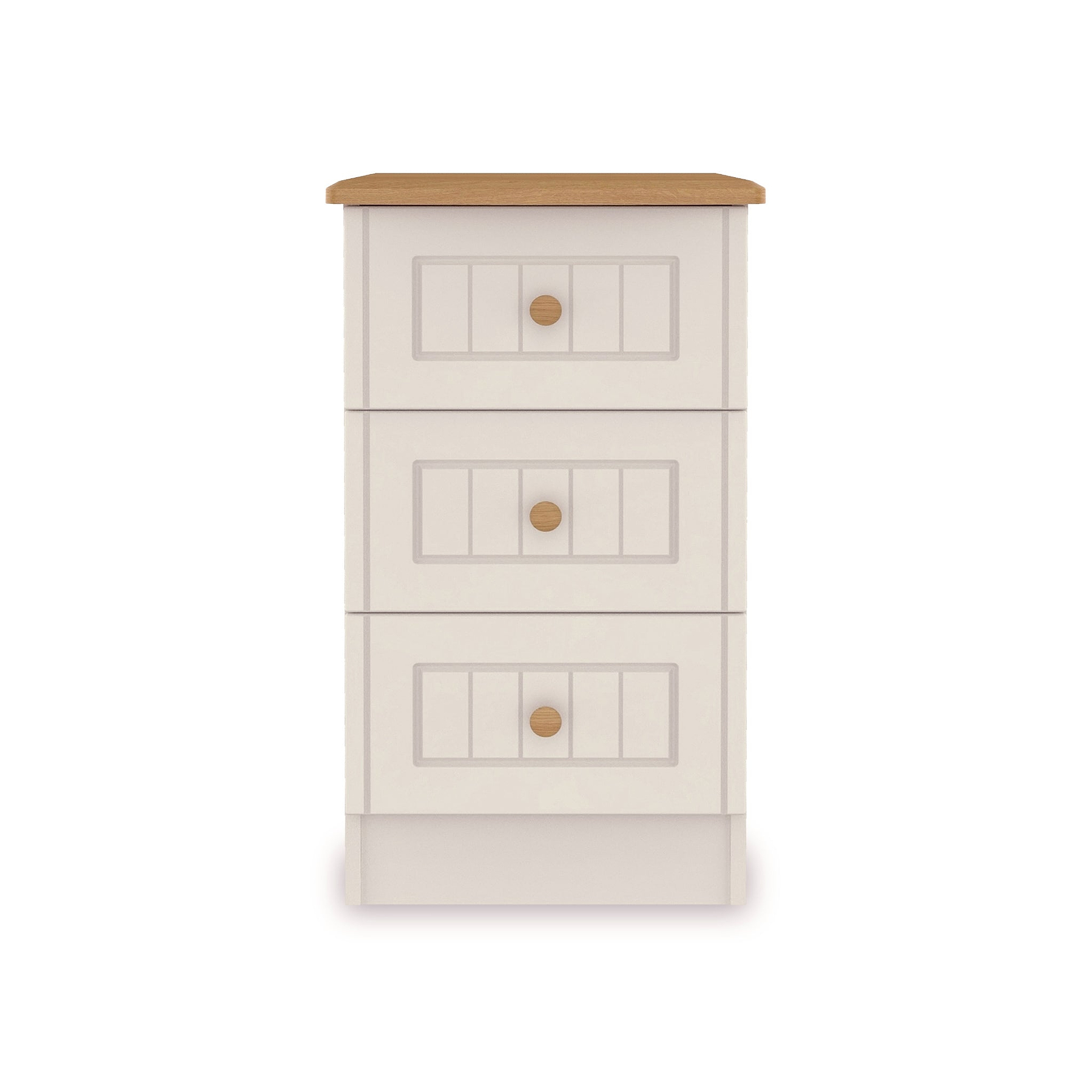 Brixham Cream 3 Drawer Bedside from Roseland Furniture