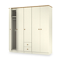 Brixham 5 Door 2 Drawer Wardrobe Cream Ash Oak from Roseland Furniture