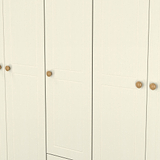 Brixham 5 Door 2 Drawer Wardrobe Cream Ash Oak from Roseland Furniture