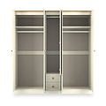 Brixham 5 Door 2 Drawer Wardrobe Cream Ash Oak from Roseland Furniture