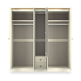 Brixham 5 Door 2 Drawer Wardrobe Cream Ash Oak from Roseland Furniture