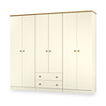 Brixham 6 Door 2 Drawer Wardrobe Cream Ash Oak from Roseland Furniture