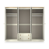 Brixham 6 Door 2 Drawer Wardrobe Cream Ash Oak from Roseland Furniture