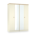 Brixham 4 Door Wardrobe Cream Ash Oak from Roseland Furniture
