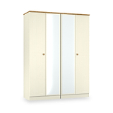 Brixham 4 Door Wardrobe Cream Ash Oak from Roseland Furniture