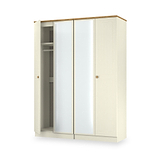 Brixham 4 Door Wardrobe Cream Ash Oak from Roseland Furniture